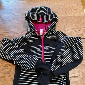 ivivva jacket pink and white striped. send offers!